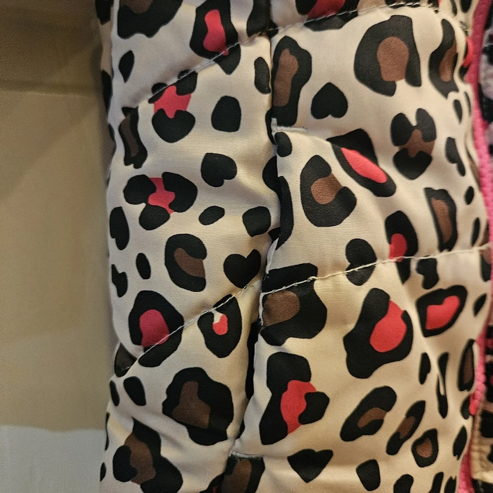 Leopard Print Girls Jacket w/ Pink Accents, Sz 24 mo Trendy, Cheetah